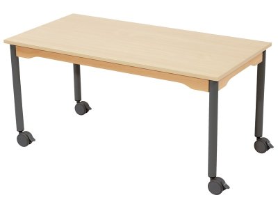 Zoom bild av MELAMINE TABLE TOP LEGS WITH CASTORS 120x60 cm rectangle