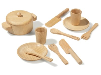 Zoom bild av Wooden WESCOOK TEA SET Complete set for 2 people