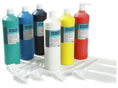 Zoom bild av GOUACHE FINGER PAINT Primary colours 6 x 1 L