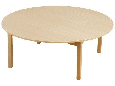 Zoom bild av MELAMINE TABLE TOP WOODEN LEGS Ø 120 cm circle