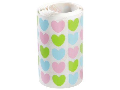 Zoom bild av ROLL OF STICKERS Pastel hearts