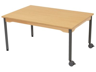 Zoom bild av NOISE-REDUCING TABLE METAL LEGS WITH CASTORS 120x80 cm rectang