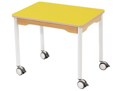 Zoom bild av LAMINATED TABLE TOP LEGS WITH CASTORS 70x50 cm rectangle