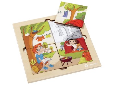 Zoom bild av HOLIDAYS PUZZLE In the campsite