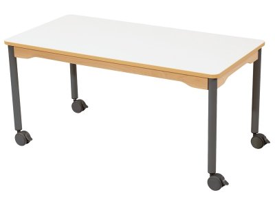 Zoom bild av LAMINATED TABLE TOP LEGS WITH CASTORS 120x60 cm rectangle