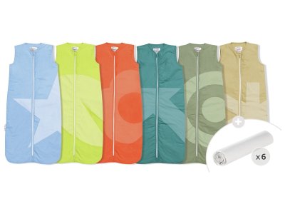 Zoom bild av 6 COTTON SLEEPING BAGS + 6 JERSEY FITTED SHEETS