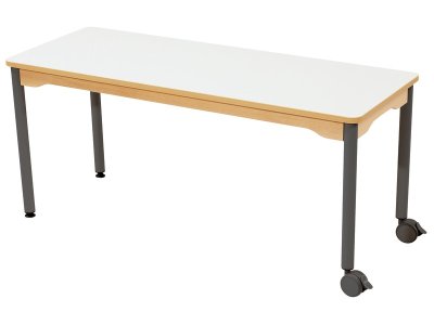 Zoom bild av LAMINATED TABLE TOP METAL LEGS WITH CASTORS 130x50 cm rectangl