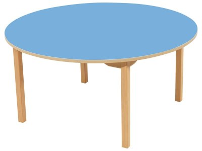 Zoom bild av LAMINATED TABLE TOP WOODEN LEGS Ø 120 cm circular