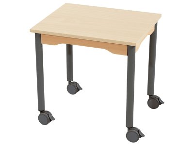 Zoom bild av MELAMINE TABLE TOP LEGS WITH CASTORS 60x50 cm rectangle