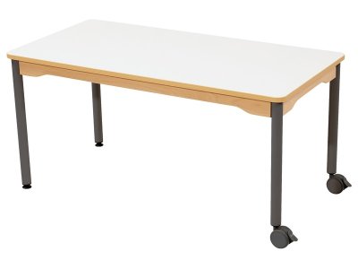Zoom bild av LAMINATED TABLE TOP METAL LEGS WITH CASTORS 120x60 cm rectangl