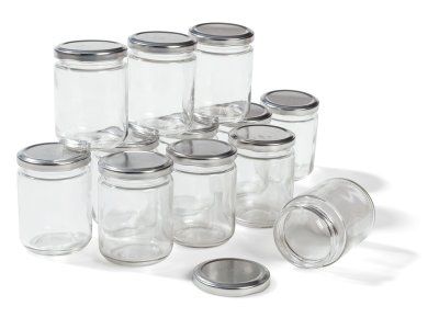 Zoom bild av GLASS POTS WITH LIDS TO DECORATE H: 9.1 cm
