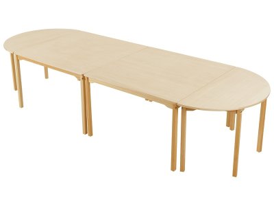 Zoom bild av LARGE OVAL MEETING TABLE LAMINATED TOP WITH WOODEN LEGS