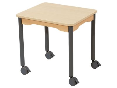 Zoom bild av LAMINATED TABLE TOP LEGS WITH CASTORS 60x50 cm rectangle