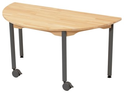 Zoom bild av NATURE SOLID BEECH TABLE METAL LEGS WITH CASTORS 120x60 cm sem
