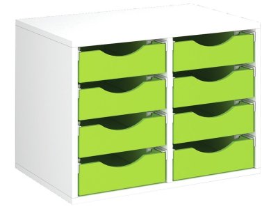 Zoom bild av MELAMINE COATED CABINET H: 51 cm - W: 70.5 cm 8 wooden trays on