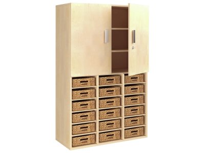 Zoom bild av MELAMINE COATED CABINET H: 162 cm - L: 105 cm 18 baskets - 18 sh