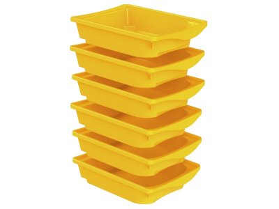 Zoom bild av SET OF 6 STORAGE CONTAINERS with anti-fall rails H: 9.5 cm