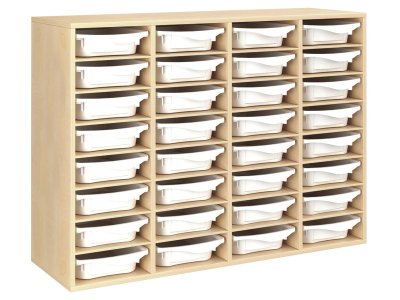 Zoom bild av MELAMINE CABINET H: 102 cm - L: 139 cm 32 trays 28 shelves