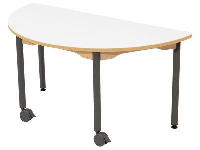 Zoom bild av WIPE-CLEAN TABLE TOP METAL LEGS WITH CASTORS 120x60 cm semi-ci