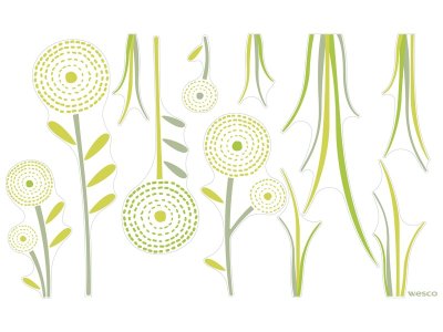 Zoom bild av MULTI-SURFACE STICKERS Green flowers