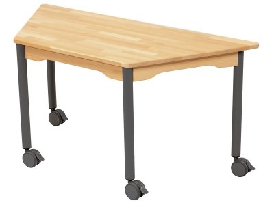 Zoom bild av NATURE SOLID BEECH TABLE LEGS WITH CASTORS 120x60 cm trapezium