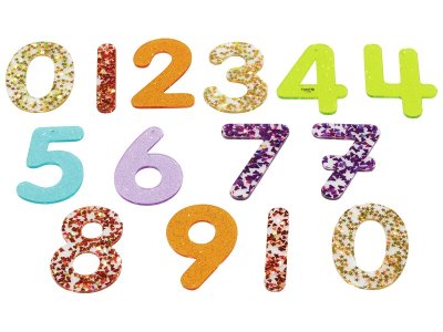Zoom bild av TRANSLUCENT GLITTER NUMBERS