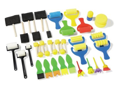 Zoom bild av MAXI SET OF PAINTBRUSHES, BRUSHES AND SPONGE ROLLERS