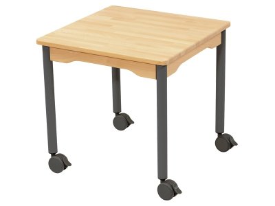 Zoom bild av NATURE SOLID BEECH TABLE LEGS WITH CASTORS 60x60 cm square S1