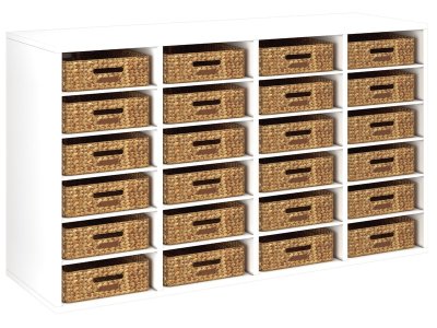 Zoom bild av MELAMINE CABINET H: 81 cm - L: 139 cm 24 baskets 20 shelves