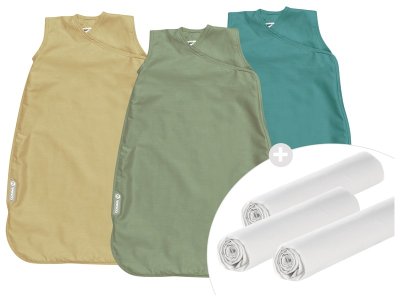 Zoom bild av 3 SMALL ULTRA-LIGHTWEIGHT SLEEPING BAGS + 3 JERSEY FITTED SHEETS