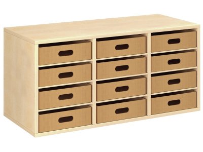Zoom bild av MELAMINE COATED CABINET H: 51 cm - L: 105 cm 12 cardboard conta