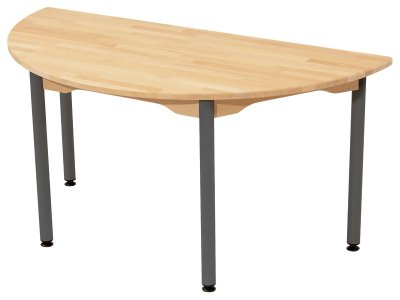 Zoom bild av SOLID BEECH TABLE METAL LEGS 120x60 cm semi-circle T6