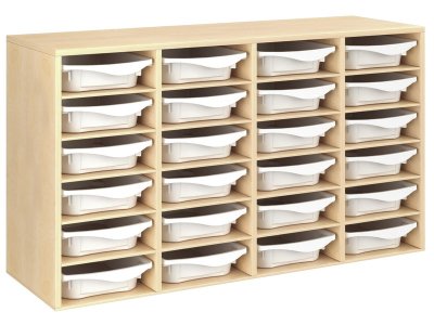 Zoom bild av MELAMINE CABINET H: 81 cm - L: 139 cm 24 containers 20 shelves