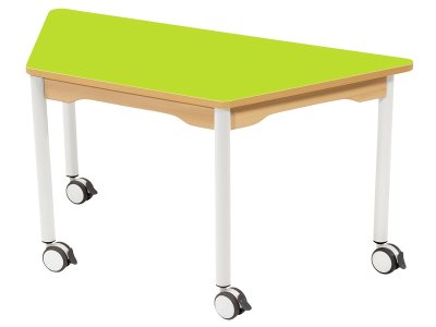 Zoom bild av LAMINATED TABLE TOP LEGS WITH CASTORS 120x60 cm trapezium