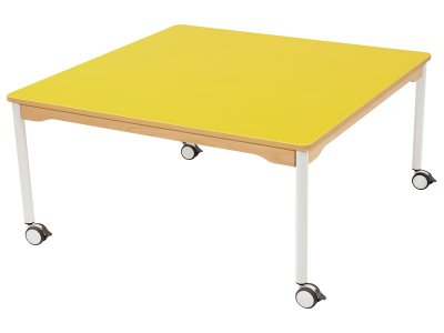 Zoom bild av LAMINATED TABLE TOP LEGS WITH CASTORS 120x120 cm square