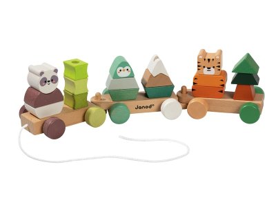 Zoom bild av WOODEN TRAIN Walking with animals