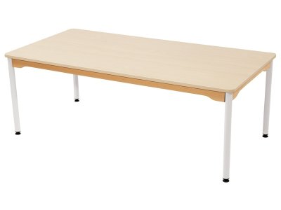 Zoom bild av LAMINATED TABLE TOP ? WHITE METAL LEGS ? 160x80cm rectangle - S1