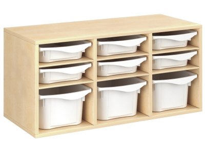 Zoom bild av MELAMINE CABINET H: 51 cm - L: 105 cm 9 trays 6 shelves