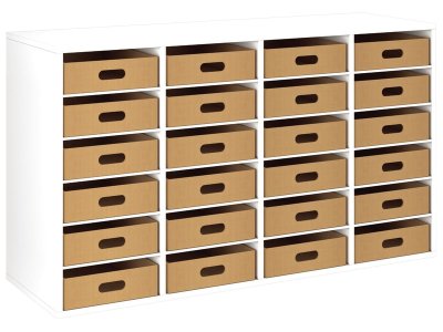 Zoom bild av MELAMINE CABINET H: 81 cm - L: 139 cm 24 cardboard containers -