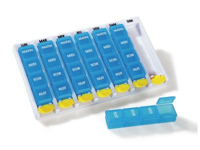 Zoom bild av DAILY PILL BOXES WITH 4 COMPARTMENTS AND HOLDER