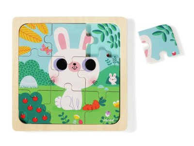 Zoom bild av WOOD PUZZLE White rabbit