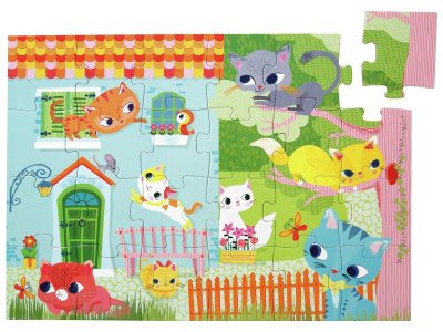 Zoom bild av 24-PIECE PUZZLE The cat and his friends