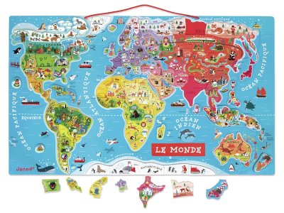 Zoom bild av Wooden MAGNETIC PUZZLE The world