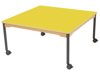 Zoom bild av LAMINATED TABLE TOP LEGS WITH CASTORS 120x120 cm square