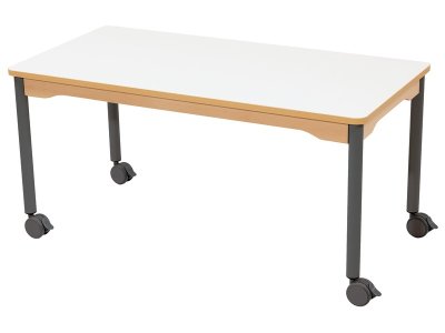 Zoom bild av WIPE-CLEAN TABLE TOP LEGS WITH CASTORS 120x60 cm rectangle