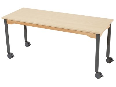 Zoom bild av MELAMINE TABLE TOP LEGS WITH CASTORS 130x50 cm rectangle