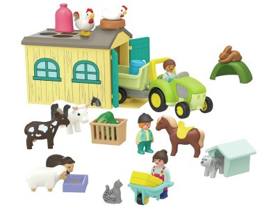 Zoom bild av PLAYMOBIL JUNIOR FARM ADVENTURE WITH TRACTOR, TRAILER AND ANIMAL