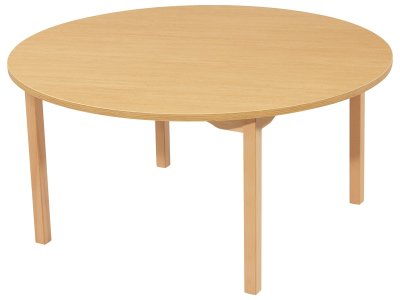 Zoom bild av NOISE-REDUCING TABLE WOODEN LEGS WITH CASTORS Ø 120 cm circle