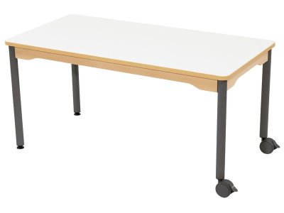 Zoom bild av WIPE-CLEAN TABLE TOP METAL LEGS WITH CASTORS 120x60 cm rectang