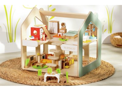 Zoom bild av MAXI PACK FURNISHED HOUSE WITH 7 WOODEN FIGURINES